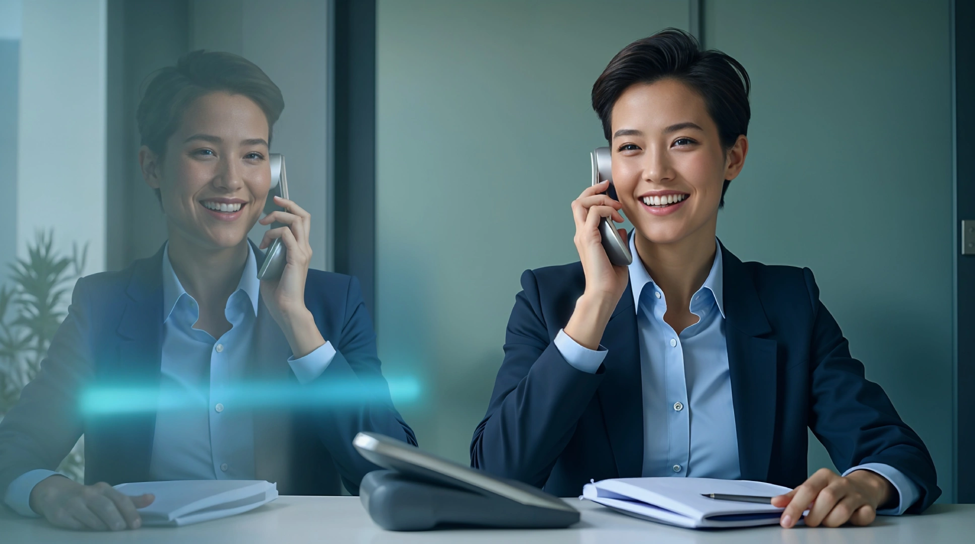 Imagen de una mujer hablando por teléfono